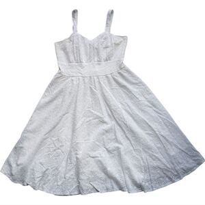 Elegant White‎ Eyelet Dress